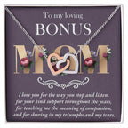 Gift for Bonus Mom Interlocking Hearts Pendant Necklace Thank You for Your Kindness Throughout the Years