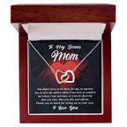 Gift for Bonus Mom -Thank You for Loving Me as Your Own Interlocking Hearts Pendant Necklace