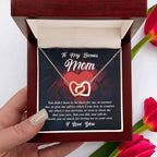 Gift for Bonus Mom -Thank You for Loving Me as Your Own Interlocking Hearts Pendant Necklace
