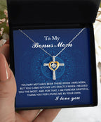 Gift for Bonus Mom You Were There When I Needed You Cross Pendant Necklace
