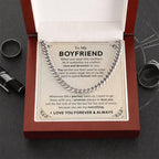 Gift for Boyfriend I Promise to Always Love You Chain Link Necklace with Message Card