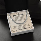 Gift for Boyfriend I Promise to Always Love You Chain Link Necklace with Message Card