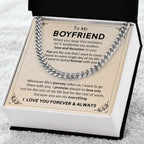 Gift for Boyfriend I Promise to Always Love You Chain Link Necklace with Message Card