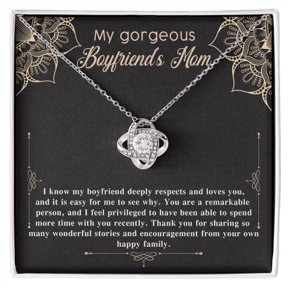 Gift for Boyfriend's Mom Gift Love Knot Pendant Necklace with Heartfelt Message Card