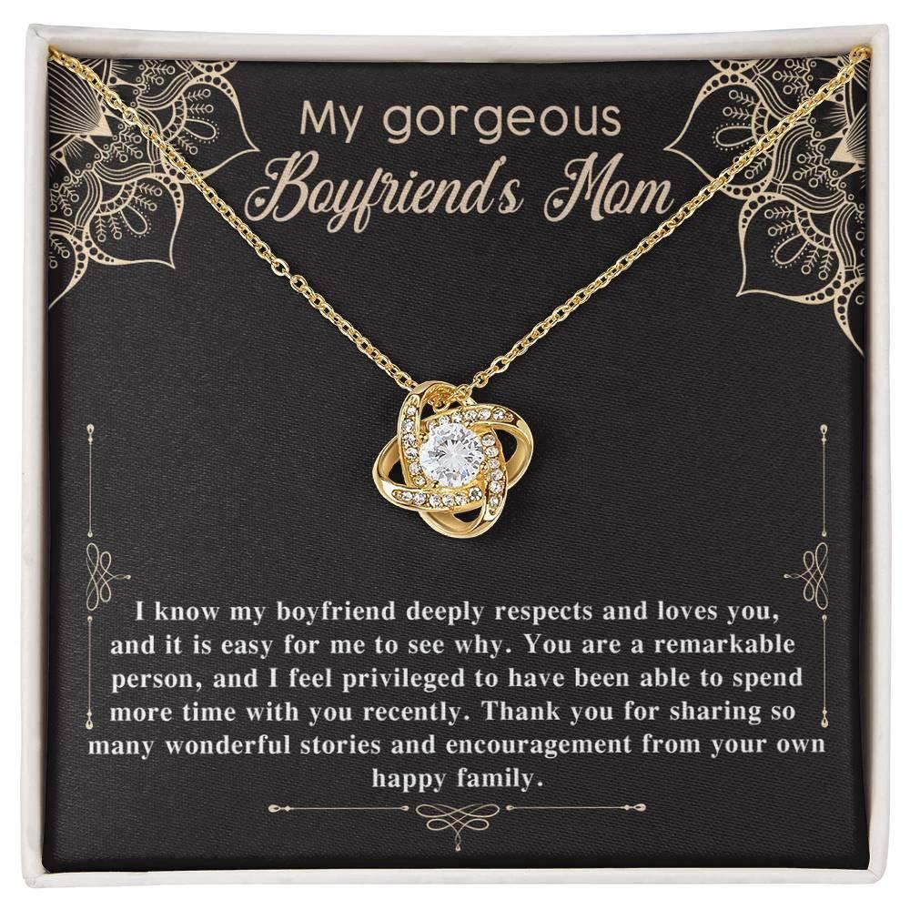 Gift for Boyfriend's Mom Gift Love Knot Pendant Necklace with Heartfelt Message Card
