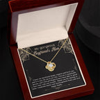Gift for Boyfriend's Mom Gift Love Knot Pendant Necklace with Heartfelt Message Card