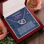 Gift for Boyfriend's Mom Interlocking Hearts Necklace with Heartfelt Message Card I Promise He is Safe with Me