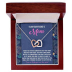 Gift for Boyfriend's Mom Interlocking Hearts Necklace with Heartfelt Message Card I Promise He is Safe with Me
