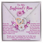 Gift for Boyfriend's Mother Thank You for Raising a Wonderful Man Interlocking Hearts Pendant Necklace