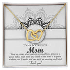 Gift for Boyfriend's Mother Thank You for Raising an Amazing Man Interlocking Hearts Pendant Necklace