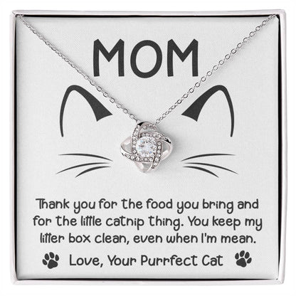 Gift for Cat Mom-When I'm Mean To My Mom Love Knot Necklace - Mallard Moon Gift Shop
