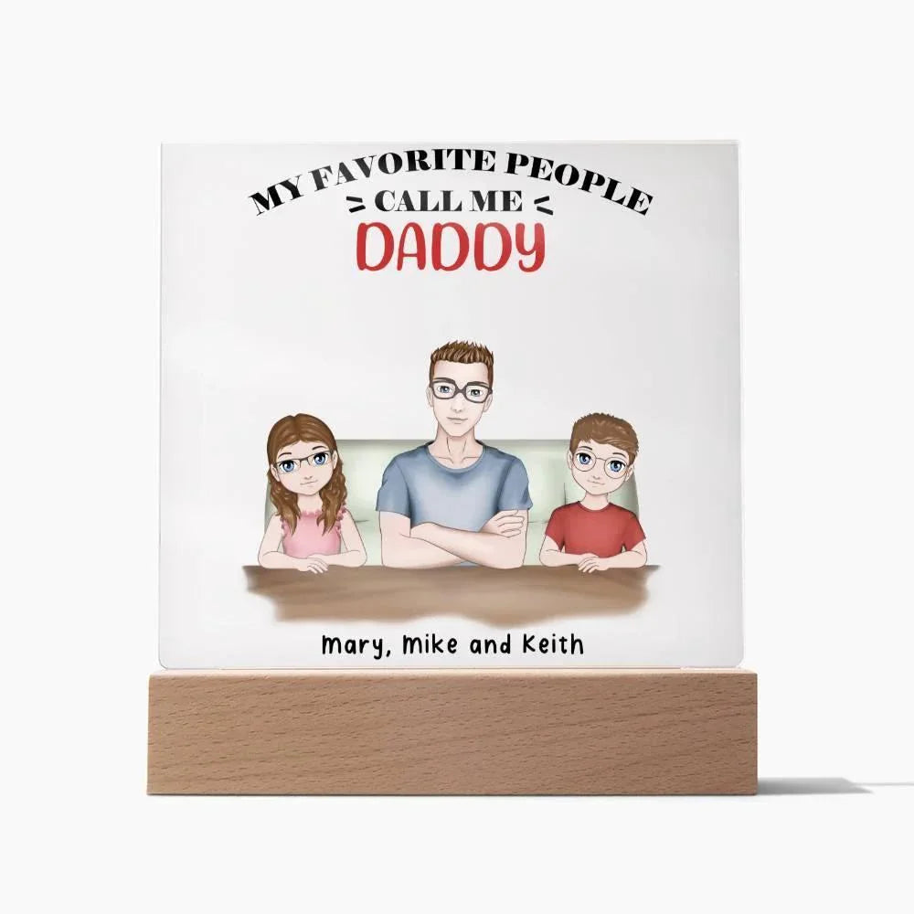 Gift for Dad from Kids Personalized Acrylic Plaque
