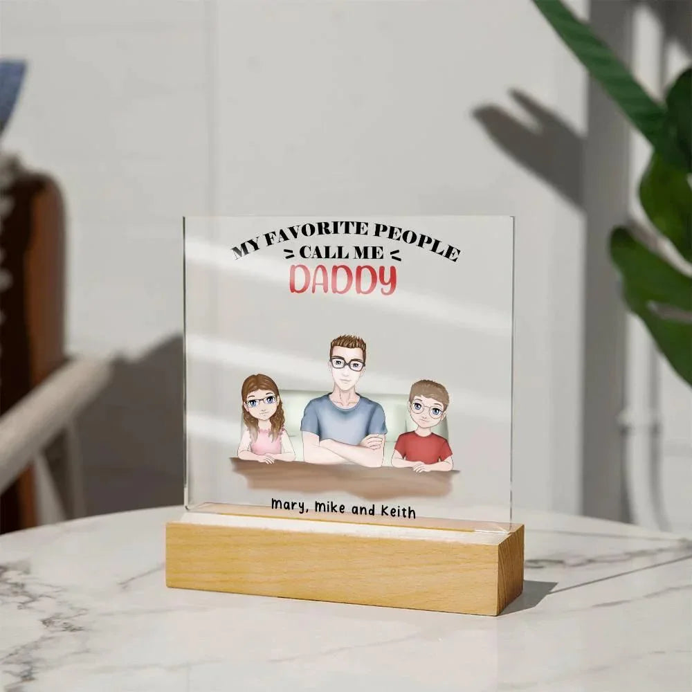 Gift for Dad from Kids Personalized Acrylic Plaque