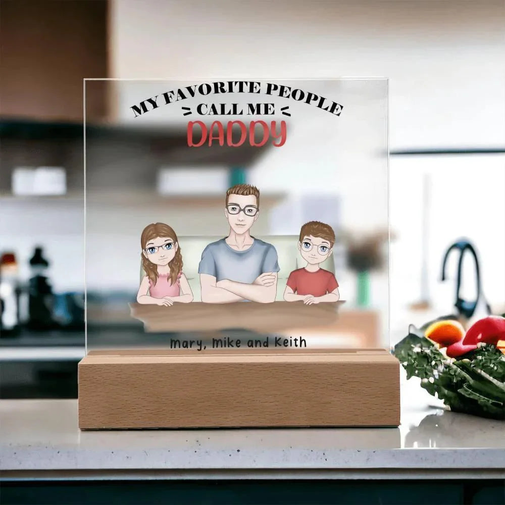 Gift for Dad from Kids Personalized Acrylic Plaque
