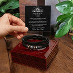 Gift for Dad I Admire your Courage Braided Leather Bracelet