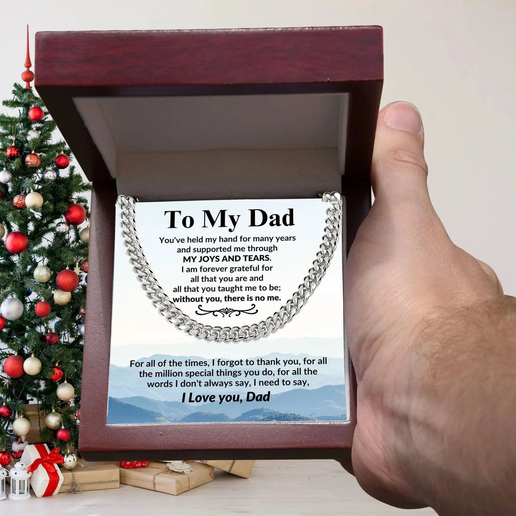 Gift for Dad I Am Forever Grateful For All That You Are Cuban Chain Link Necklace