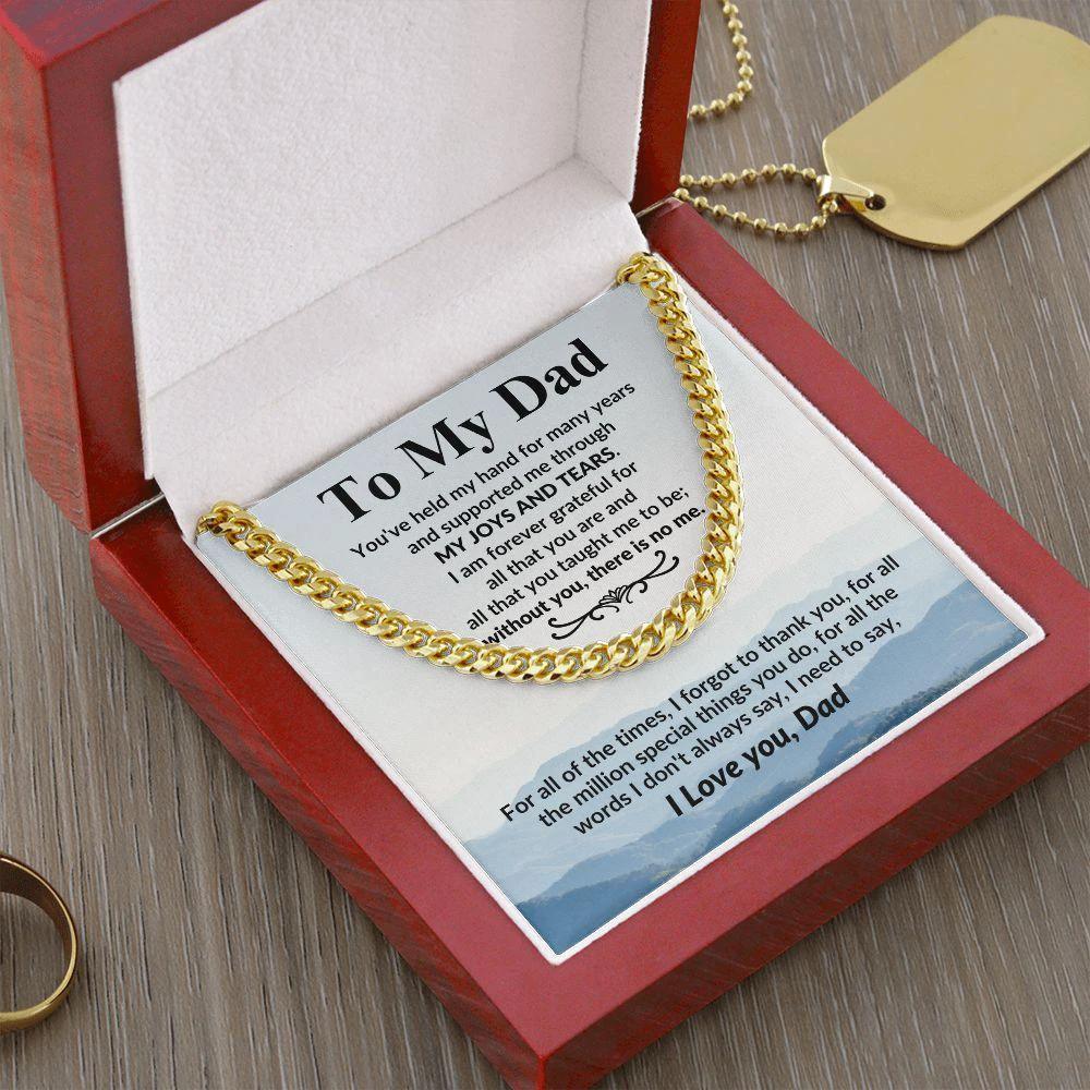Gift for Dad I Am Forever Grateful For All That You Are Cuban Chain Link Necklace