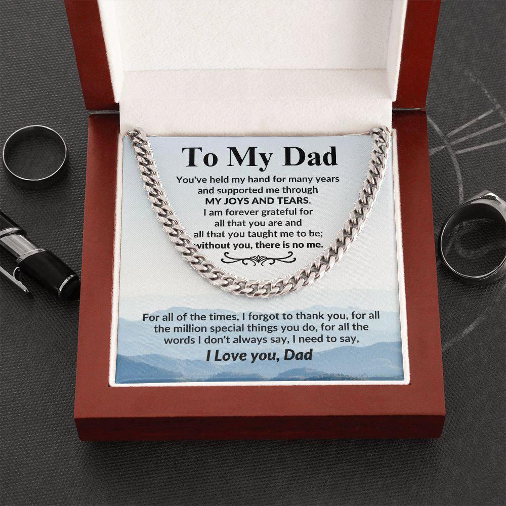 Gift for Dad I Am Forever Grateful For All That You Are Cuban Chain Link Necklace