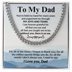 Gift for Dad I Am Forever Grateful For All That You Are Cuban Chain Link Necklace