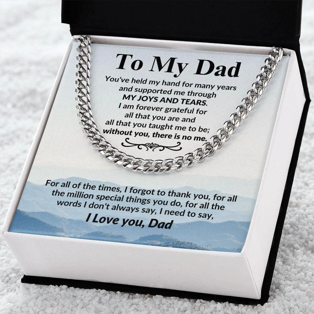 Gift for Dad I Am Forever Grateful For All That You Are Cuban Chain Link Necklace