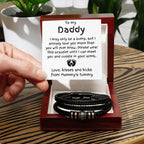 Gift for Dad to Be Love the Bump Leather Bracelet