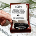 Gift for Dad to Be Love the Bump Leather Bracelet