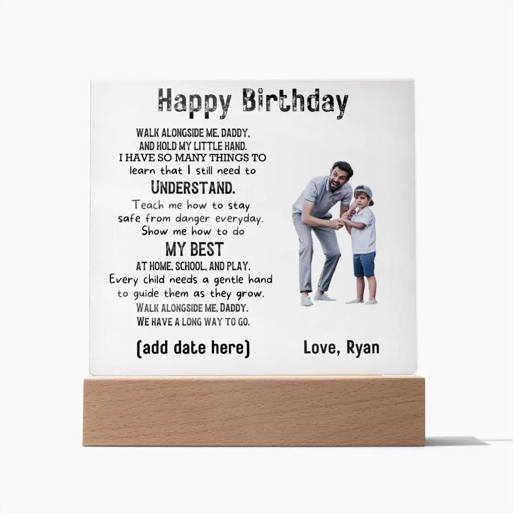 Gift for Dad Walk with Me Personalized Photo Upload Acrylic Plaque
