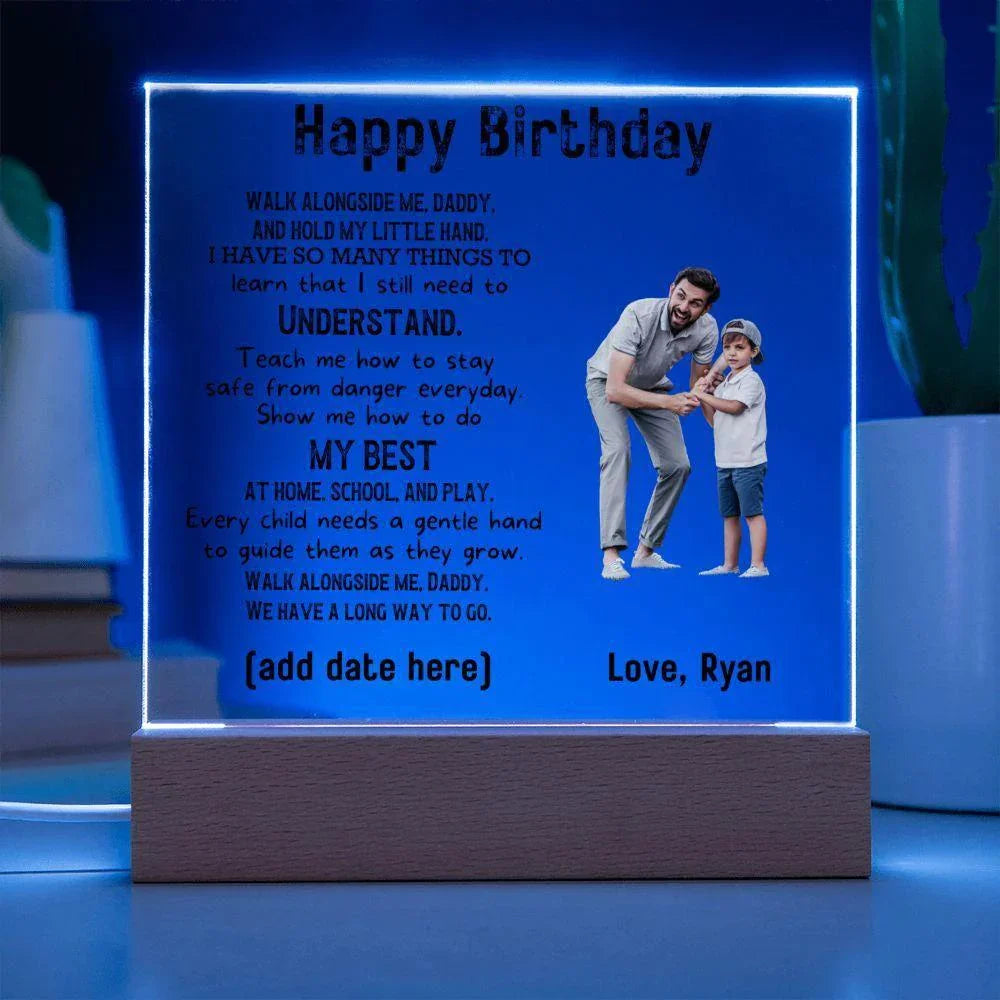 Gift for Dad Walk with Me Personalized Photo Upload Acrylic Plaque