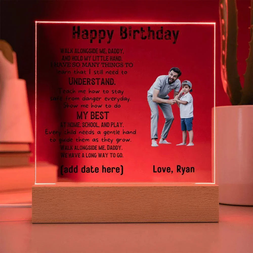 Gift for Dad Walk with Me Personalized Photo Upload Acrylic Plaque