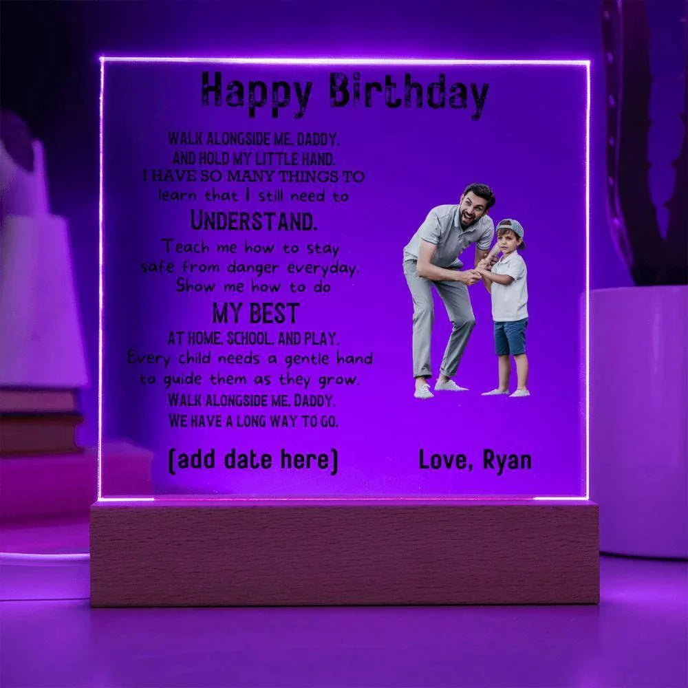 Gift for Dad Walk with Me Personalized Photo Upload Acrylic Plaque