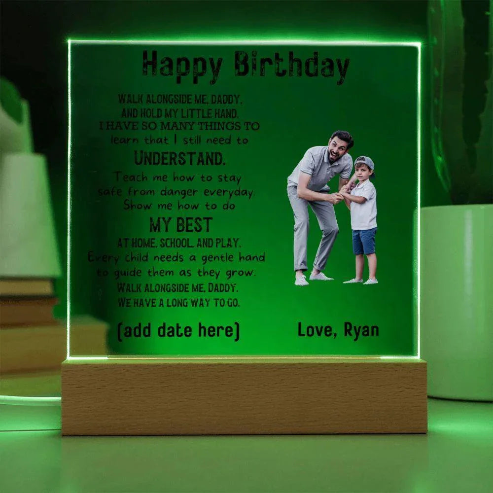 Gift for Dad Walk with Me Personalized Photo Upload Acrylic Plaque