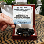 Gift for Dad Without You There Is No Me Braided Leather Bracelet