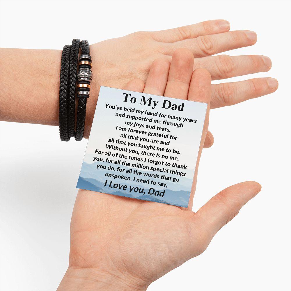 Gift for Dad Without You There Is No Me Braided Leather Bracelet - Mallard Moon Gift Shop