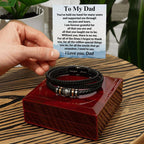 Gift for Dad Without You There Is No Me Braided Leather Bracelet