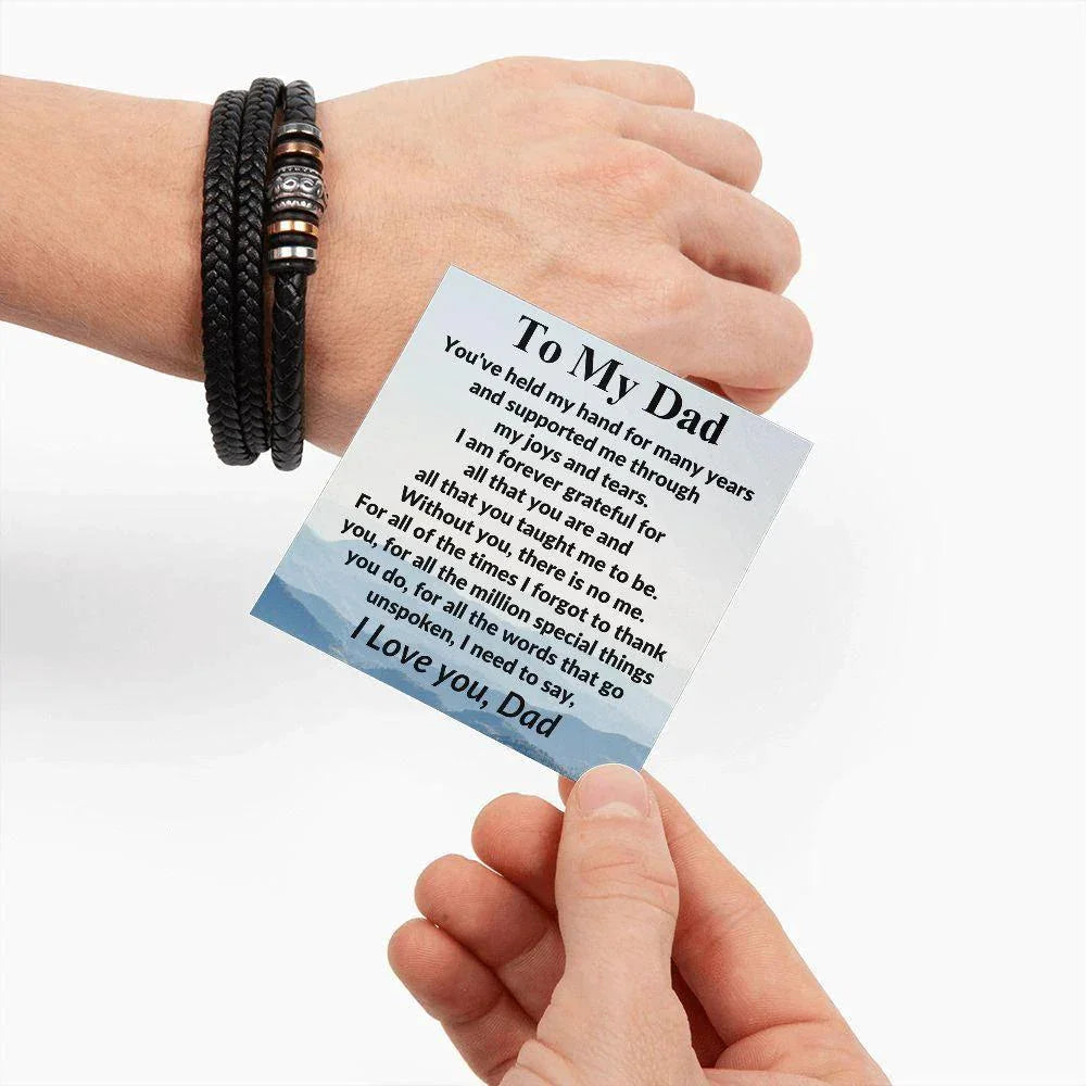 Gift for Dad Without You There Is No Me Braided Leather Bracelet