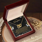Gift for Daughter - Pursue Your Dreams I Will Always Love You Interlocking Hearts Necklace