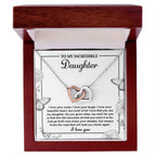 Gift for Daughter with Inspirational Message -I Love Your Smile - Lead You Home Interlocking Hearts Necklace