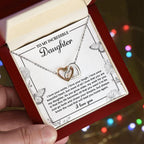 Gift for Daughter with Inspirational Message -I Love Your Smile - Lead You Home Interlocking Hearts Necklace