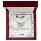 Gift for Daughter with Inspirational Message -I Love Your Smile - Lead You Home Interlocking Hearts Necklace