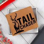 Gift for Deer Hunter Tail Chaser Leather Wallet