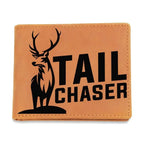 Gift for Deer Hunter Tail Chaser Leather Wallet