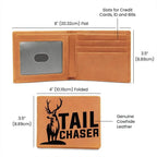 Gift for Deer Hunter Tail Chaser Leather Wallet