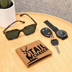 Gift for Deer Hunter Tail Chaser Leather Wallet