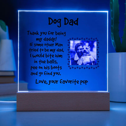 Gift for Dog Dad Custom Photo Upload Acrylic Plaque - Mallard Moon Gift Shop