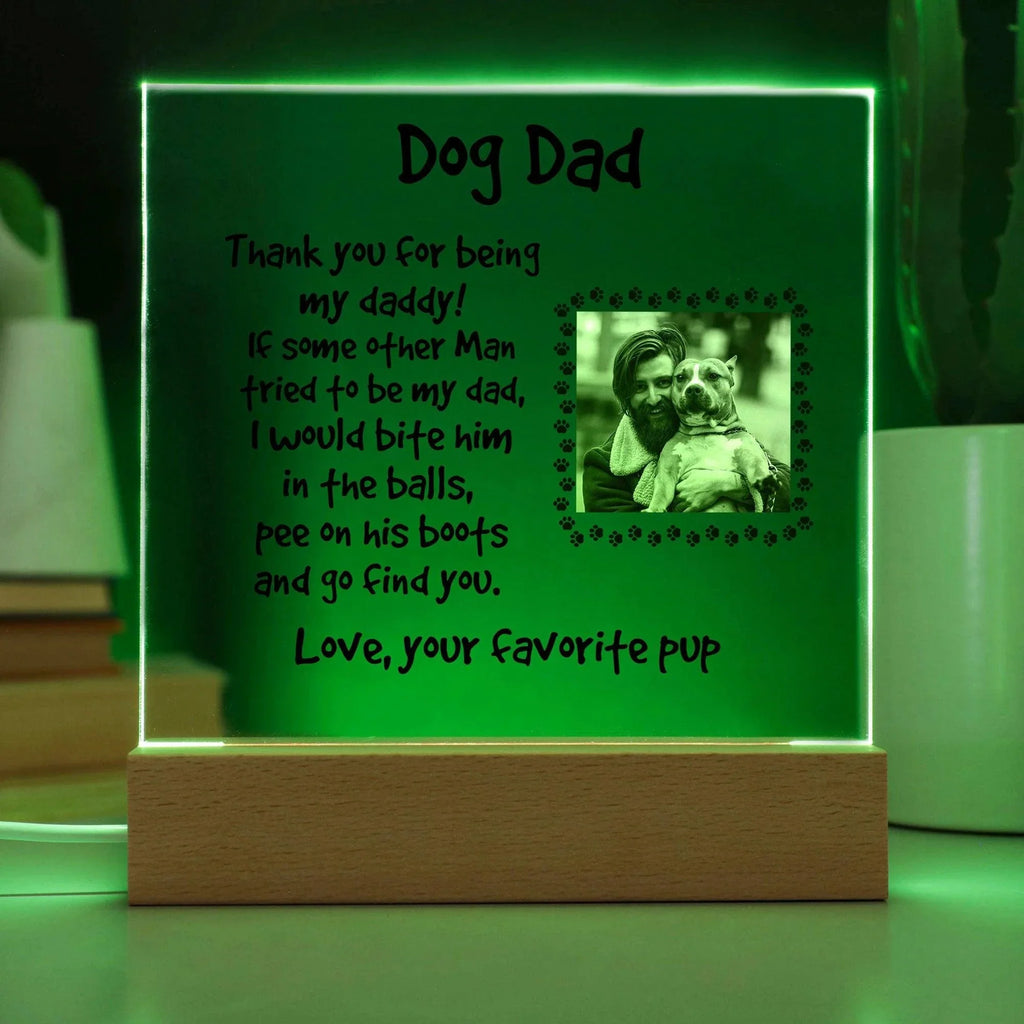 Gift for Dog Dad Custom Photo Upload Acrylic Plaque