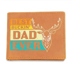 Gift for Father Best Buckin' Dad Ever Leather Wallet