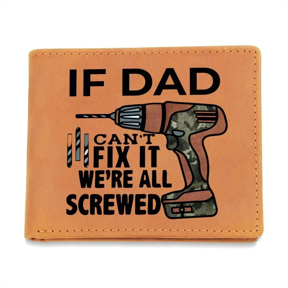 Gift for Father Grandfather or the DIY Guy Custom Printed Leather Wallet
