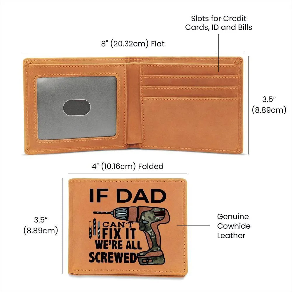 Gift for Father Grandfather or the DIY Guy Custom Printed Leather Wallet