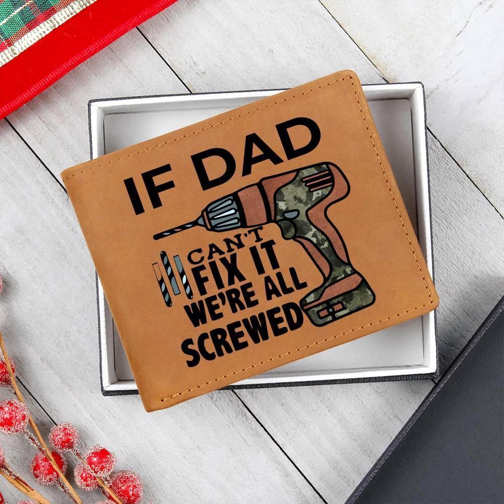 Gift for Father Grandfather or the DIY Guy Custom Printed Leather Wallet