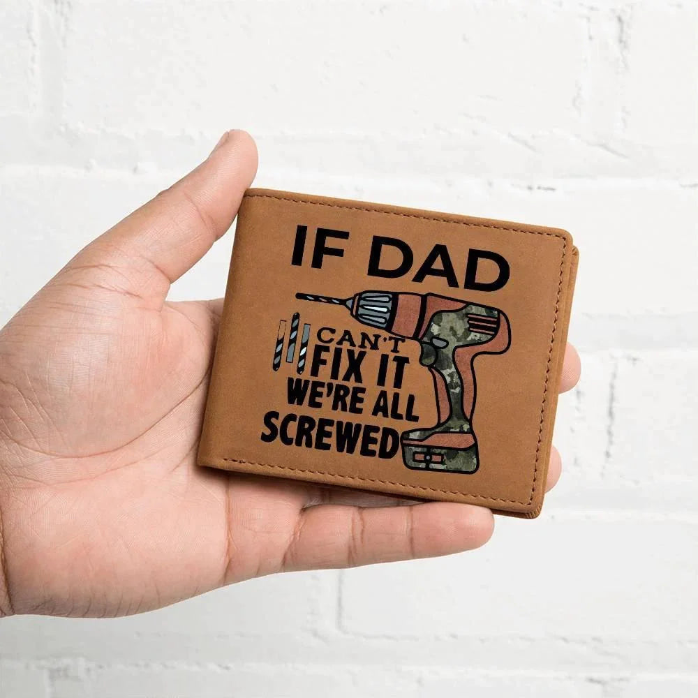 Gift for Father Grandfather or the DIY Guy Custom Printed Leather Wallet